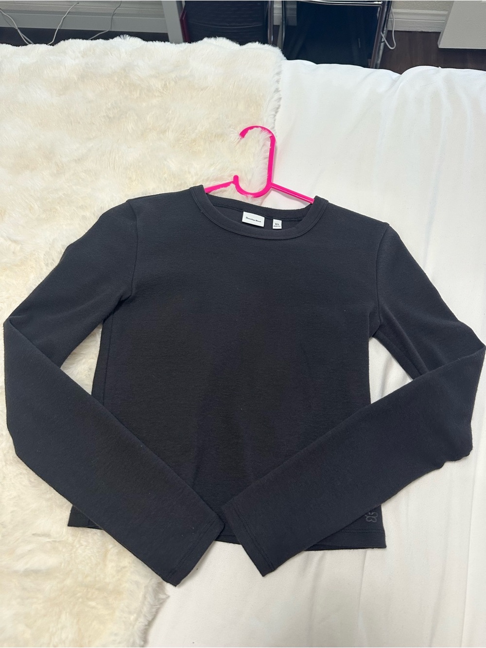 Sunday Best Black Long-Sleeve Crewneck Top